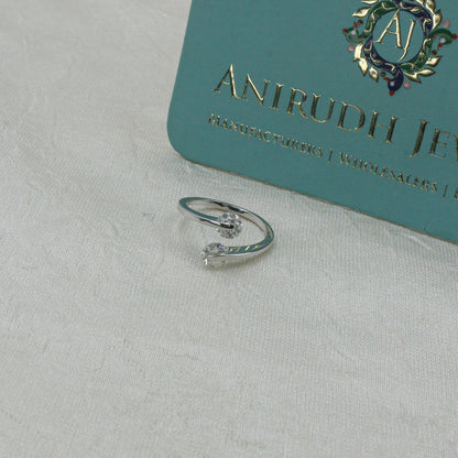 White Gold Lab-Grown Diamond Bypass Ring