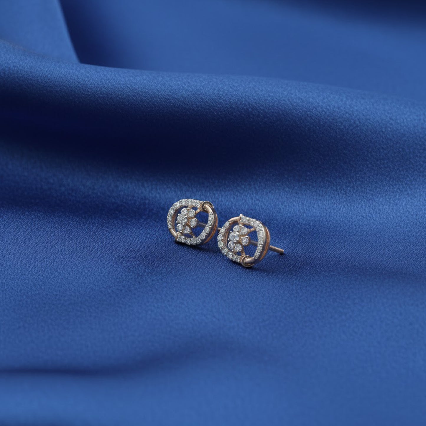 Diamond Orbital Halo Stud Earrings