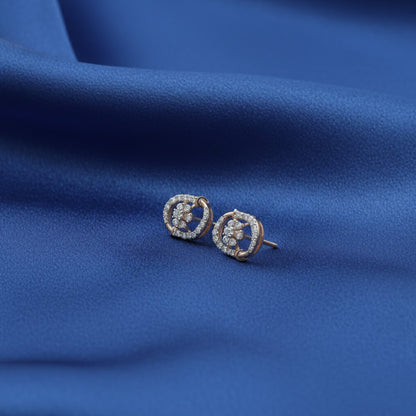 Diamond Orbital Halo Stud Earrings