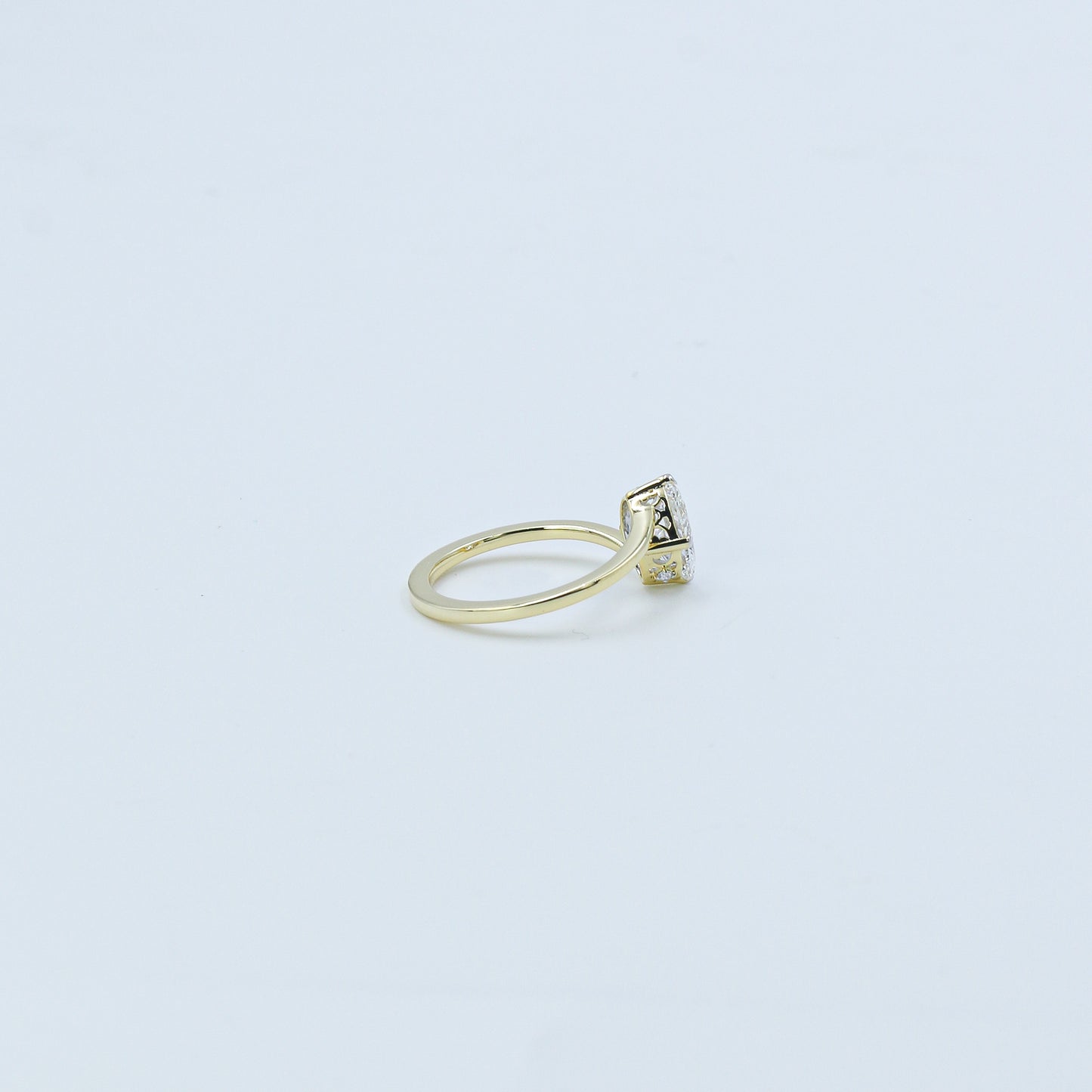 Yellow Gold Marquise Diamond Bypass Solitaire Ring