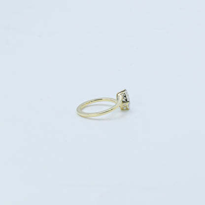 Yellow Gold Marquise Diamond Bypass Solitaire Ring