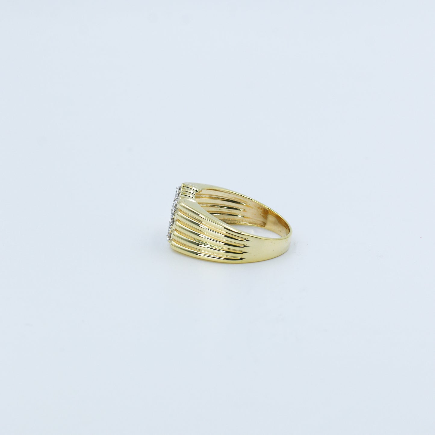 Yellow Gold Multi-Row Diamond Band Ring