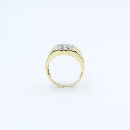 Yellow Gold Multi-Row Diamond Band Ring