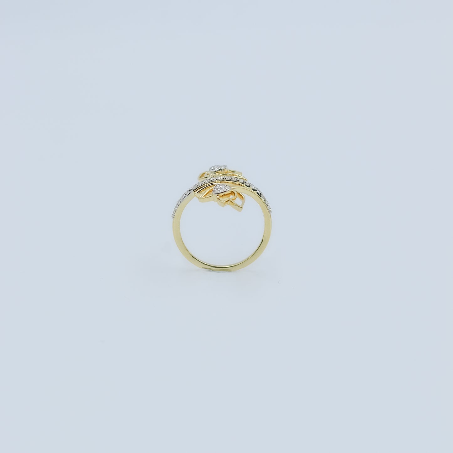 Yellow Gold Multi-Hoop Pave Diamond Ring