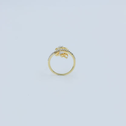 Yellow Gold Multi-Hoop Pave Diamond Ring