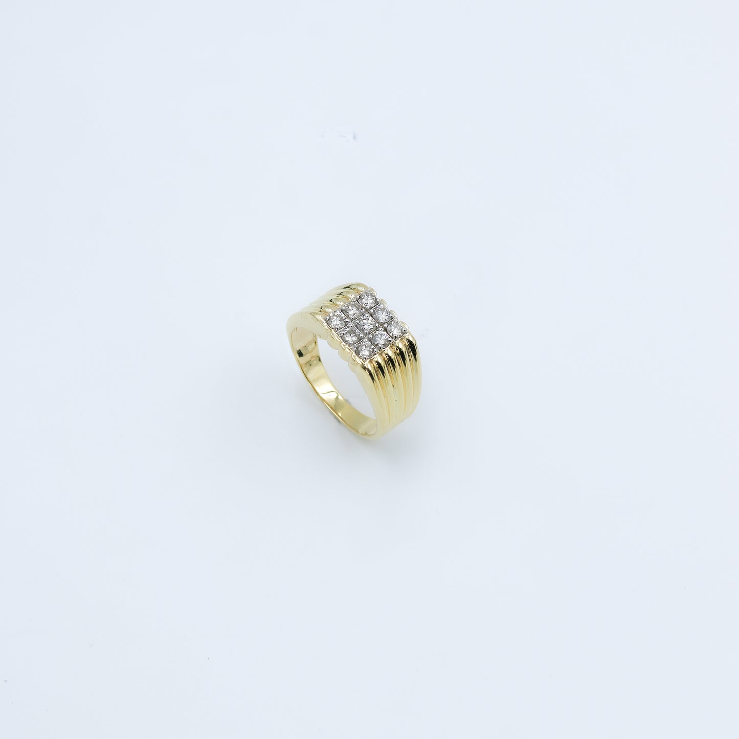 Yellow Gold Multi-Row Diamond Band Ring