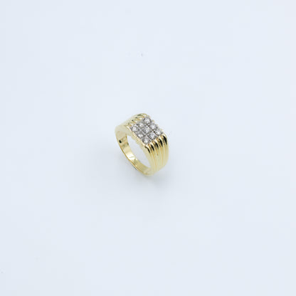 Yellow Gold Multi-Row Diamond Band Ring