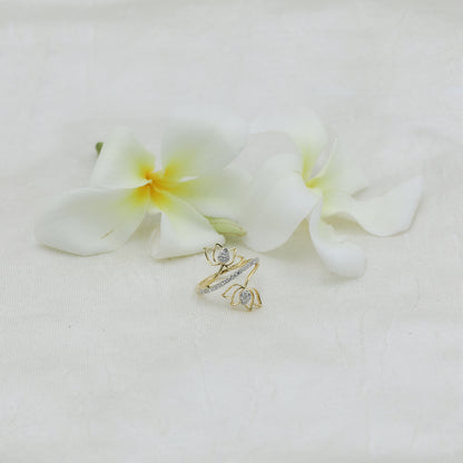 Yellow Gold Multi-Hoop Pave Diamond Ring