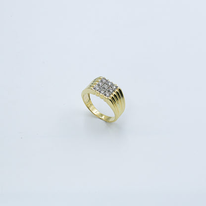 Yellow Gold Multi-Row Diamond Band Ring