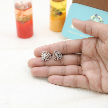 Diamond Pear-Shaped Halo Stud Earrings