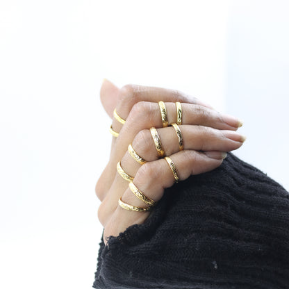 Yellow Gold Minimalist Open Hoop Ring – Single Piece