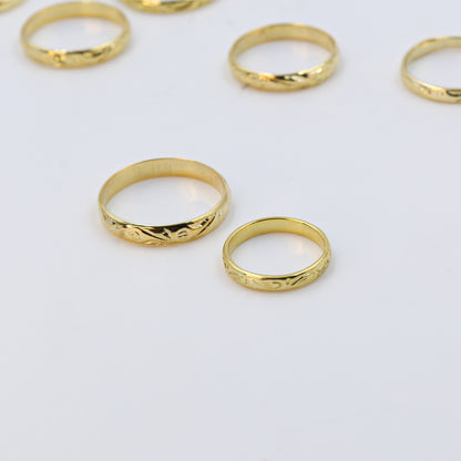 Yellow Gold Minimalist Open Hoop Ring – Single Piece