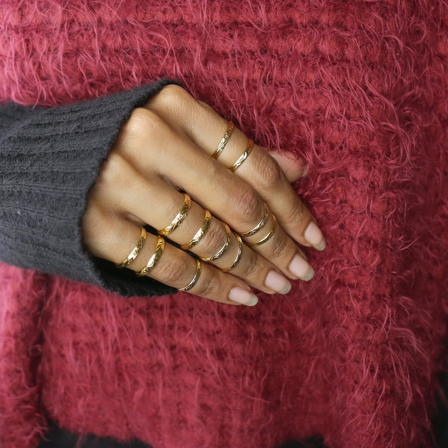 Yellow Gold Minimalist Open Hoop Ring – Single Piece