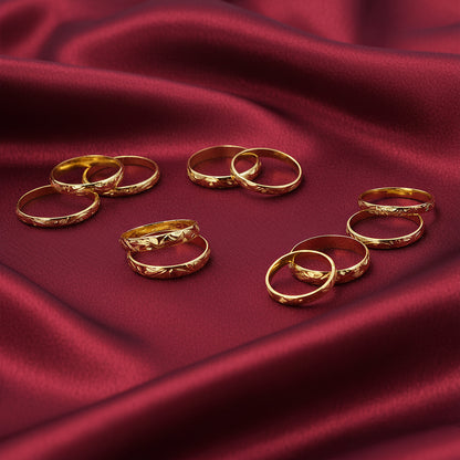 Yellow Gold Minimalist Open Hoop Ring – Single Piece