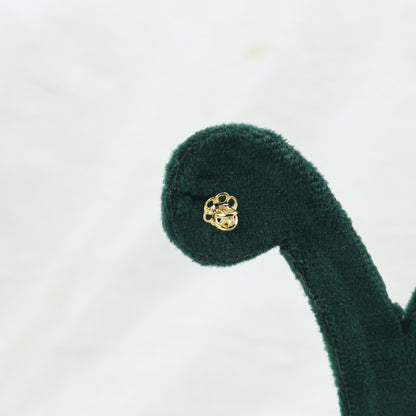 Yellow Gold Interlocking Hexagon Diamond Stud Earrings