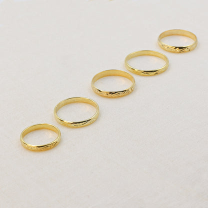 Yellow Gold Minimalist Open Hoop Ring – Single Piece