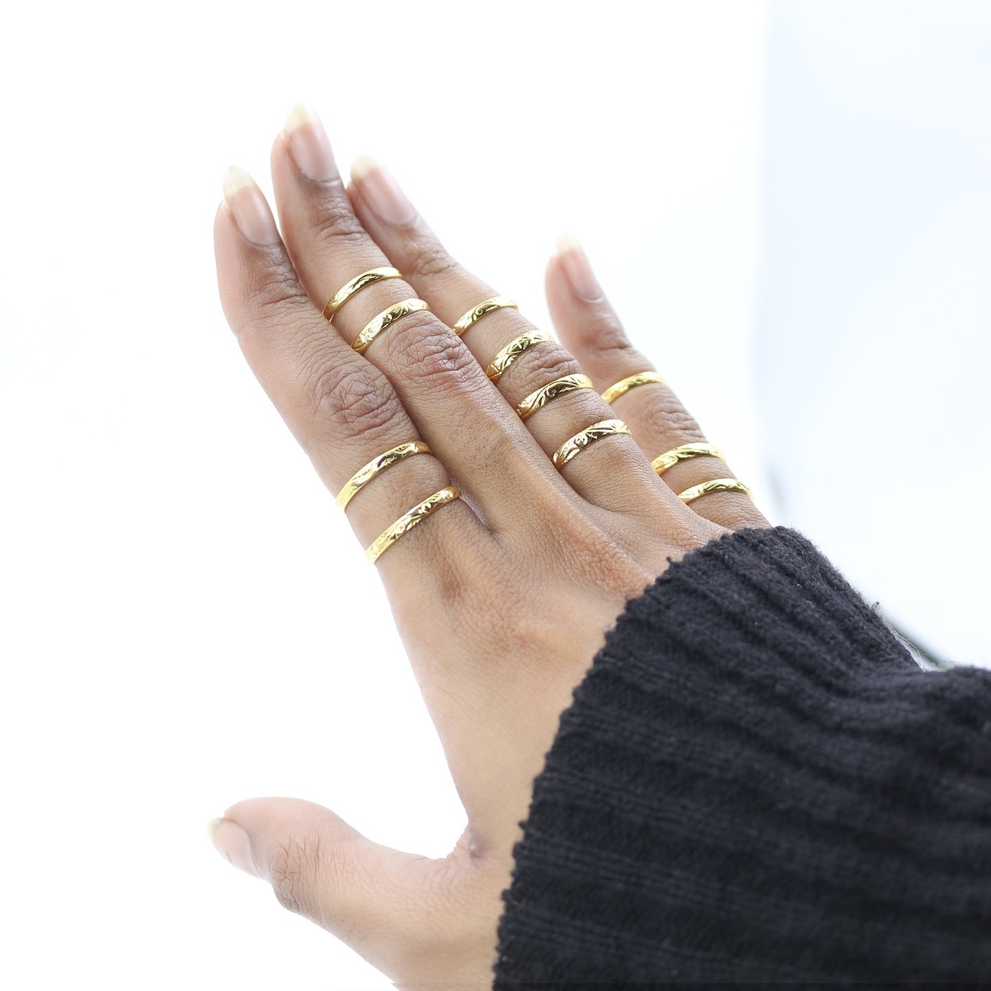 Yellow Gold Minimalist Open Hoop Ring – Single Piece