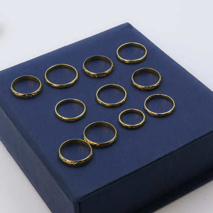 Yellow Gold Minimalist Open Hoop Ring – Single Piece