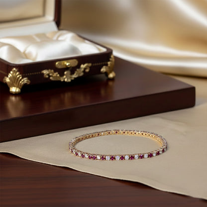 Ruby & Diamond Regal Tennis Bracelet