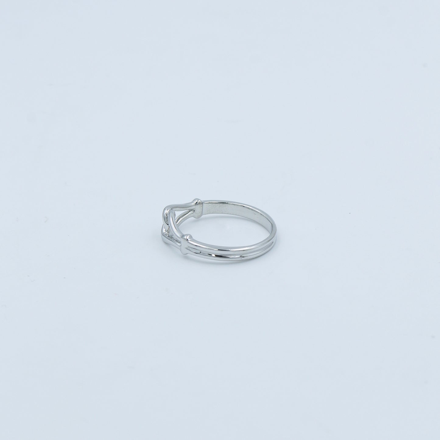 Sleek White Gold Love Knot Ring