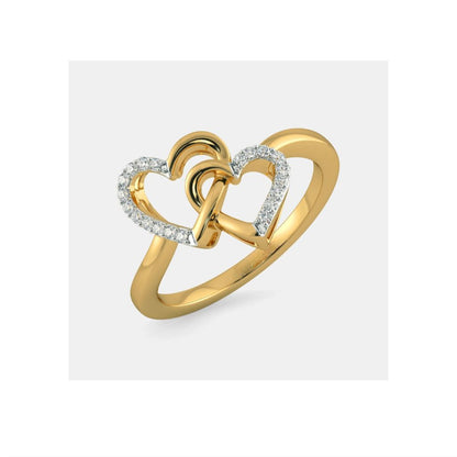Gold Interlocking Hearts Diamond Ring