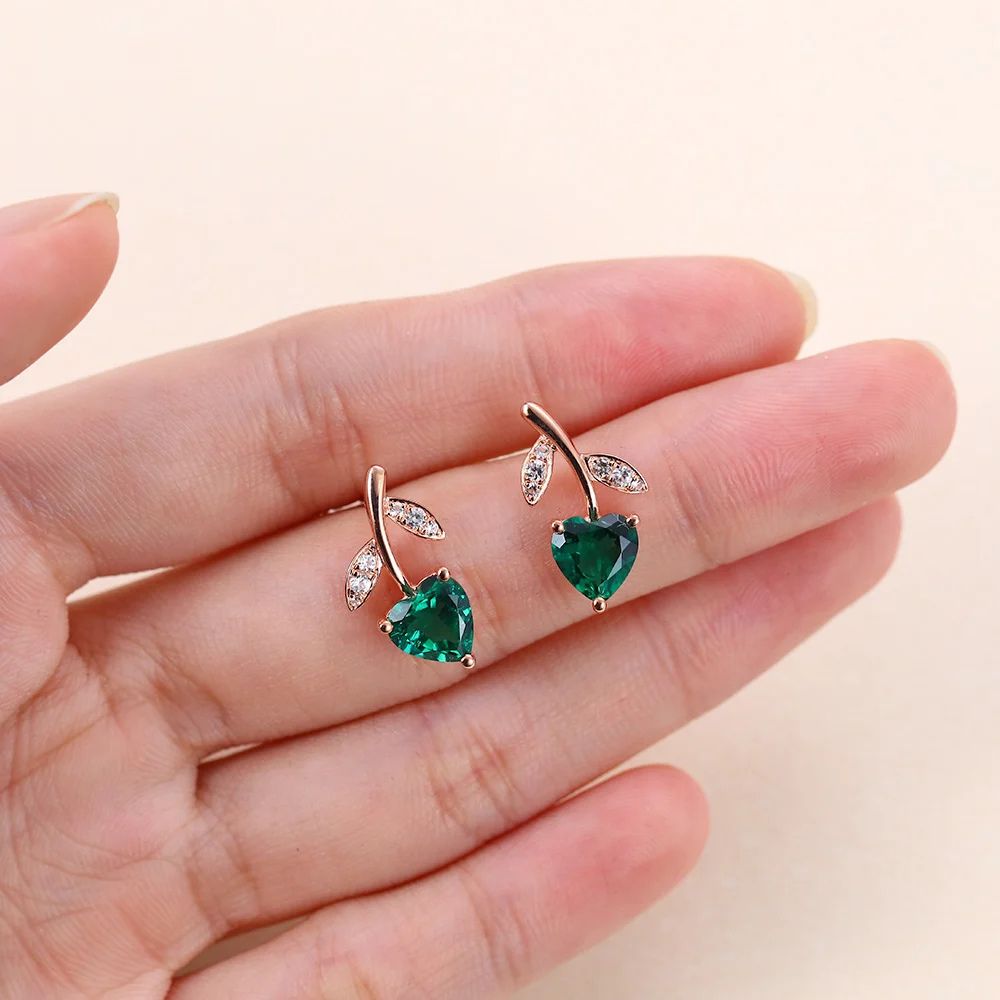 Emerald and Diamond Huggie Hoop Earrings