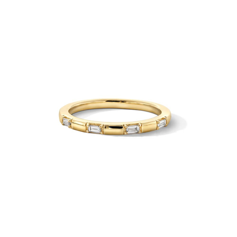 Baguette Diamond Stackable Band 14K Gold Ring