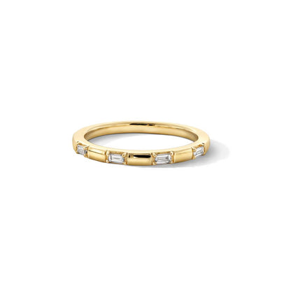 Baguette Diamond Stackable Band 14K Gold Ring