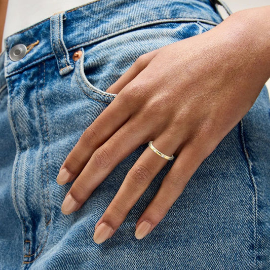 Baguette Diamond Stackable Band 14K Gold Ring