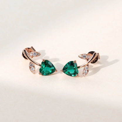 Emerald and Diamond Huggie Hoop Earrings