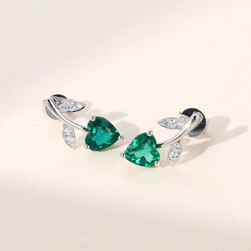 Emerald and Diamond Huggie Hoop Earrings