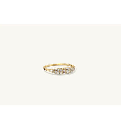 Fine Yellow Gold Pavé Diamond Signet Ring