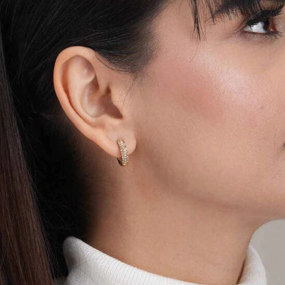 CVD Diamond Full Pave Huggie Hoop Earrings