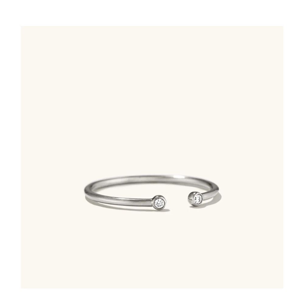 Adjustable Open Diamond 14K Gold Ring