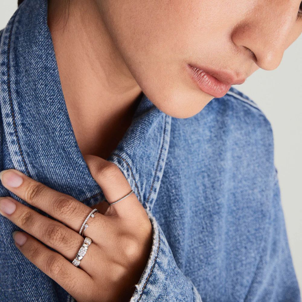 Adjustable Open Diamond 14K Gold Ring