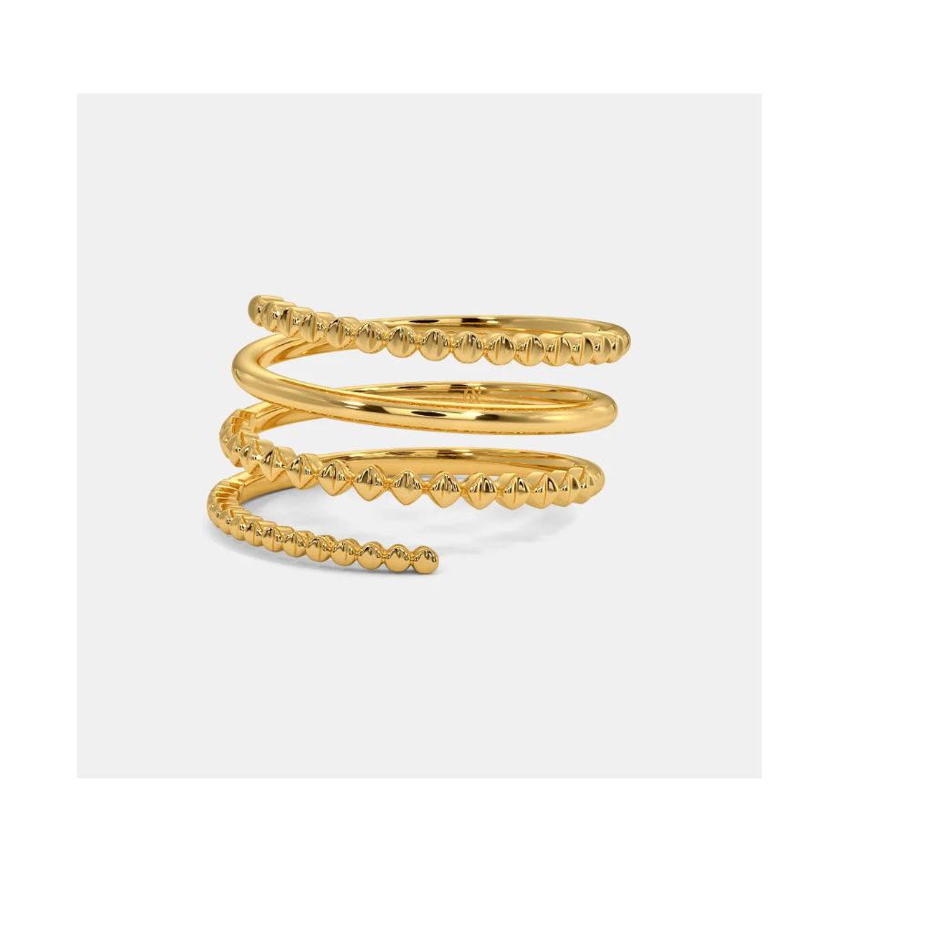 Milgrian Wrap Ring by Anirudh Jewel Gold Statement Piece