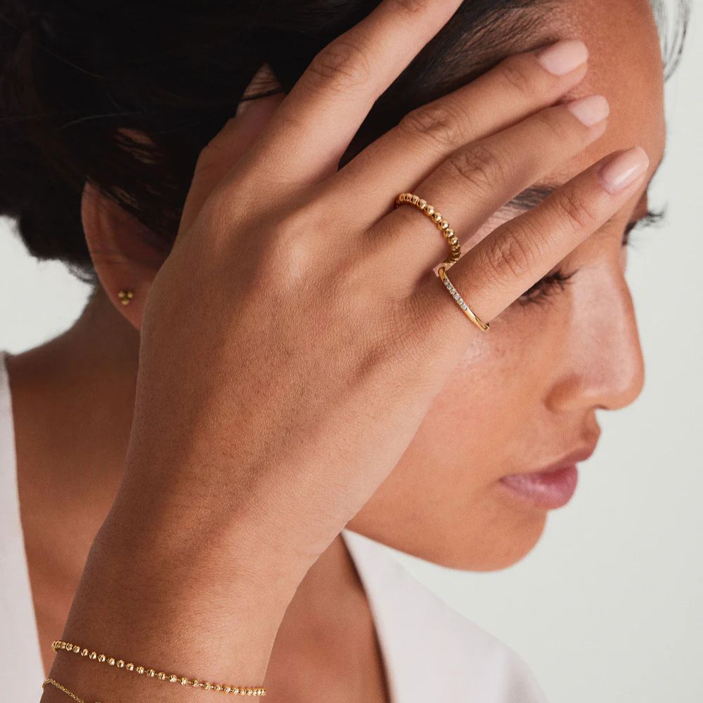 Elegant 14k Gold Diamond Stacking Ring