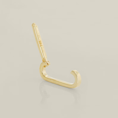 Elongated Paperclip Gold Lock Pendant – Modern Minimal Lock Charm - Anirudh Jewels