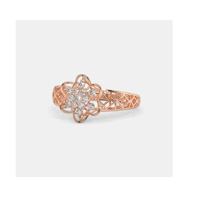Floral Diamond Lattice Ring in 14K Rose Gold by Anirudh Jewels