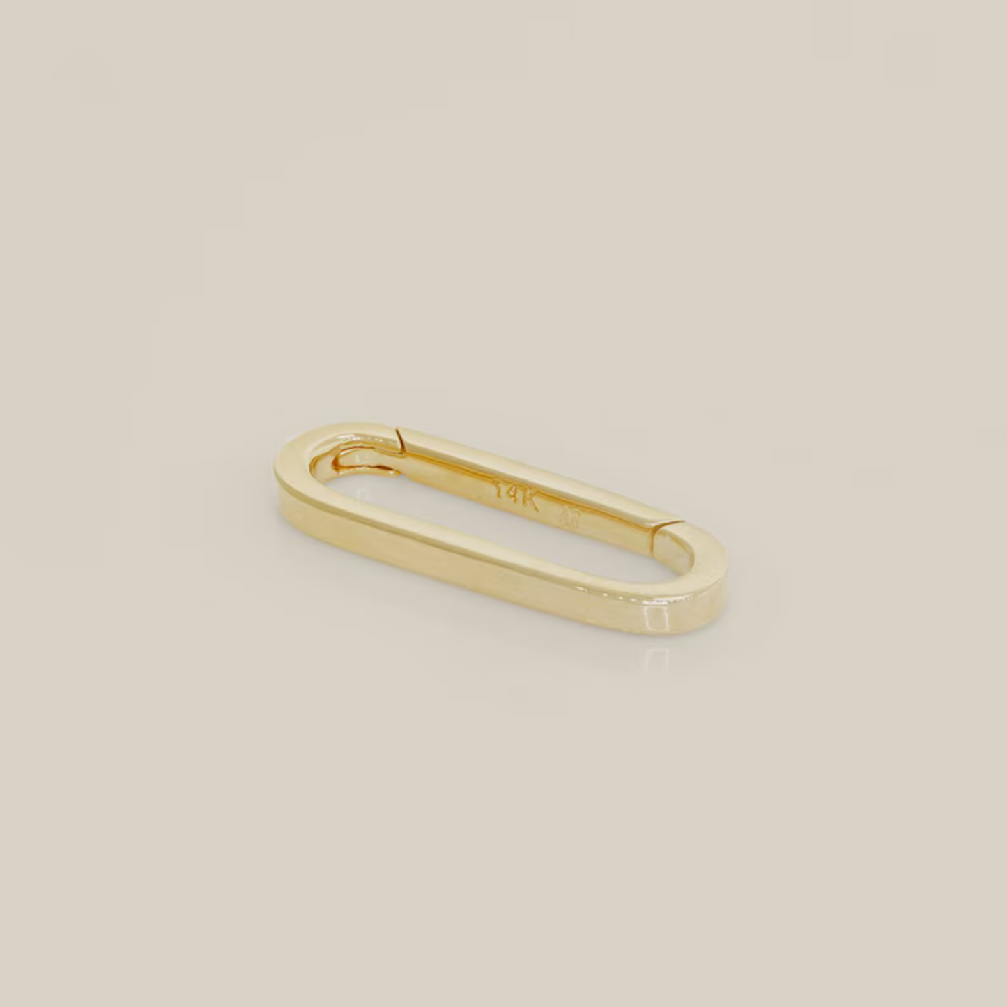 Elongated Paperclip Gold Lock Pendant – Modern Minimal Lock Charm - Anirudh Jewels