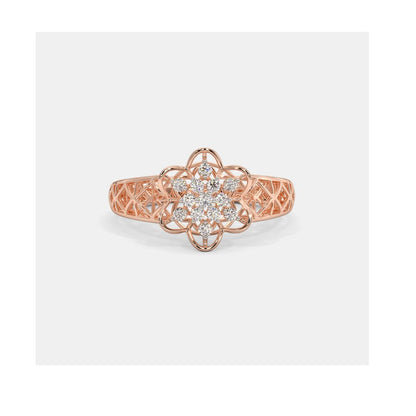 Floral Diamond Lattice Ring in 14K Rose Gold by Anirudh Jewels