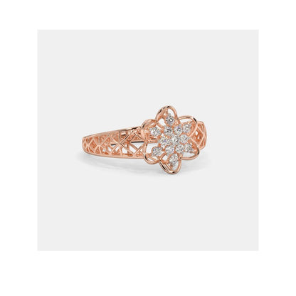 Floral Diamond Lattice Ring in 14K Rose Gold by Anirudh Jewels