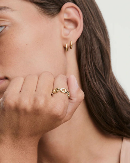 Interlocked Cuban Link Gold Ring – 6.5mm Statement Band - Anirudh Jewels