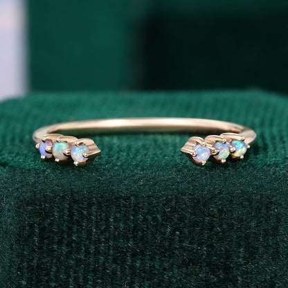 Rose Gold Opal Open Cuff Ring