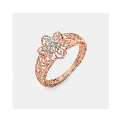 Floral Diamond Lattice Ring in 14K Rose Gold by Anirudh Jewels