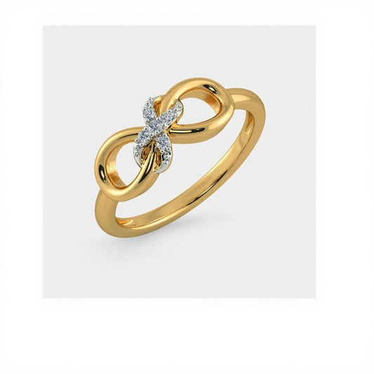 Infinity Diamond Knot Golden Ring by Anirudh Jewel
