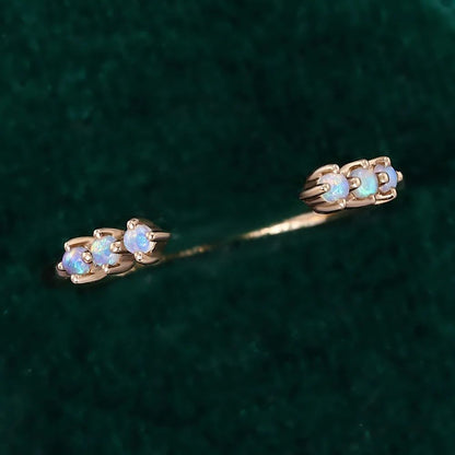 Rose Gold Opal Open Cuff Ring