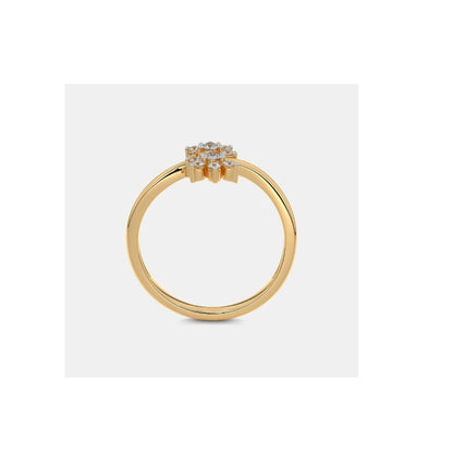 Floral Diamond Open Gold Adjustable Ring by Anirudh Jewel
