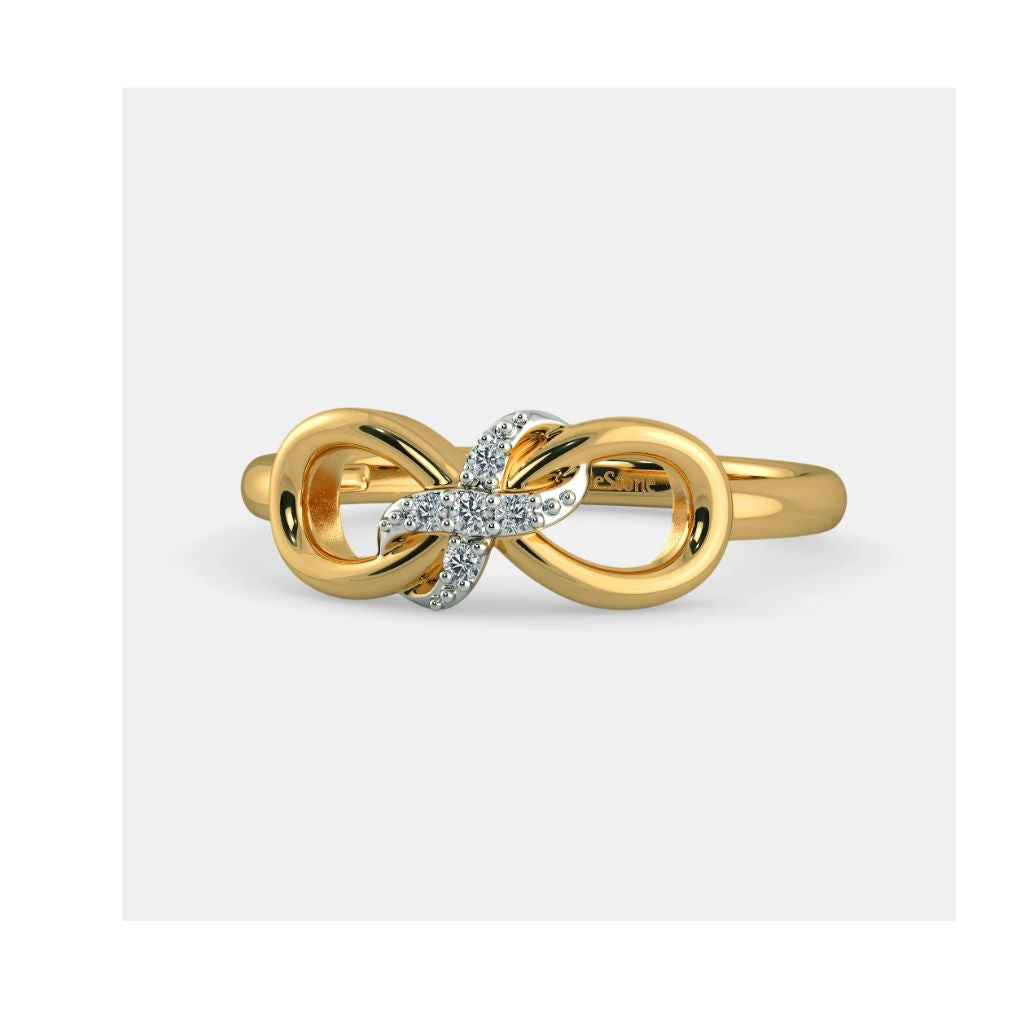 Infinity Diamond Knot Golden Ring by Anirudh Jewel