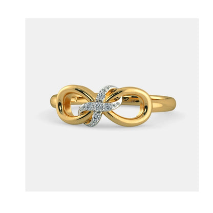 Infinity Diamond Knot Golden Ring by Anirudh Jewel
